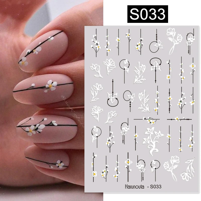 Succulent Plants 3D Nail Sticker - Spring Floral DIY Decoration