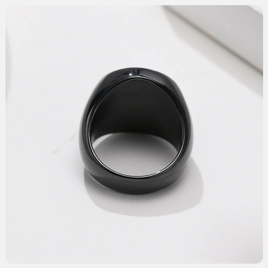 Vnox Vintage Seven Seals of Angels Ring for Men, Stainless Steel Metatron Cube Triquetra Stamp Ring, Chunky Punk Fashion Jewelry