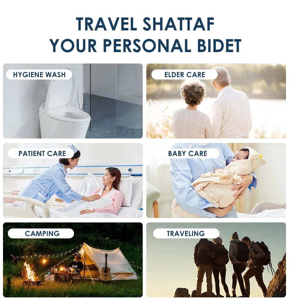 Wower Portable Electric Bidet: 2.3L Rechargeable Shattaf for Travel and Camping