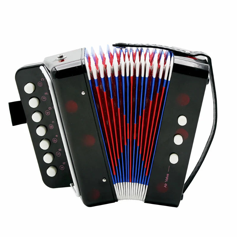 Mini 7-Key Accordion - Durable 2-Bass Educational Musical Toy