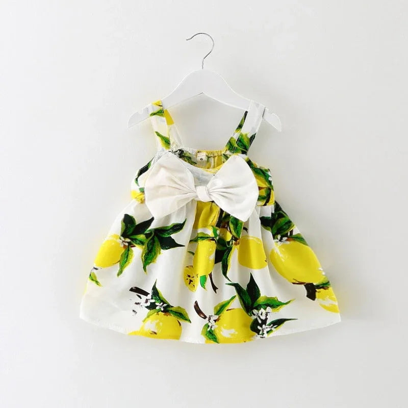 Summer Baby Girl Dress – Lemon Print Newborn Infant Dress, Perfect for Christening, Birthday, and Princess Outfits