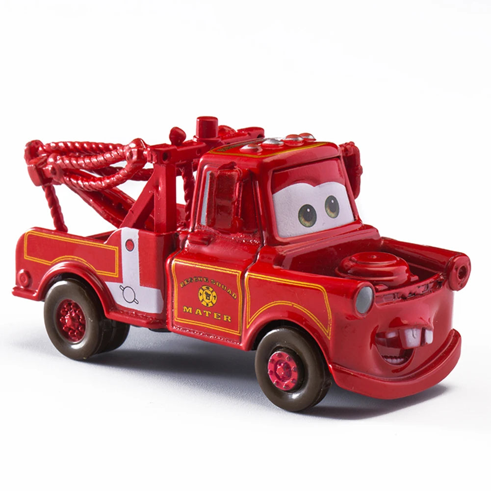 Disney Pixar Cars Lightning McQueen 1:55 Alloy Metal Model Car – Includes Mater and Sheriff