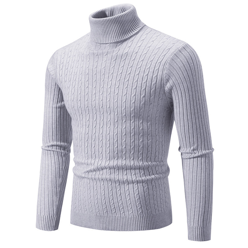 New Men&#39;s High Neck Sweater Solid Color Pullover Knitted Warm Casual Turtleneck Sweatwear Woolen Mens Winter Outdoor Tops