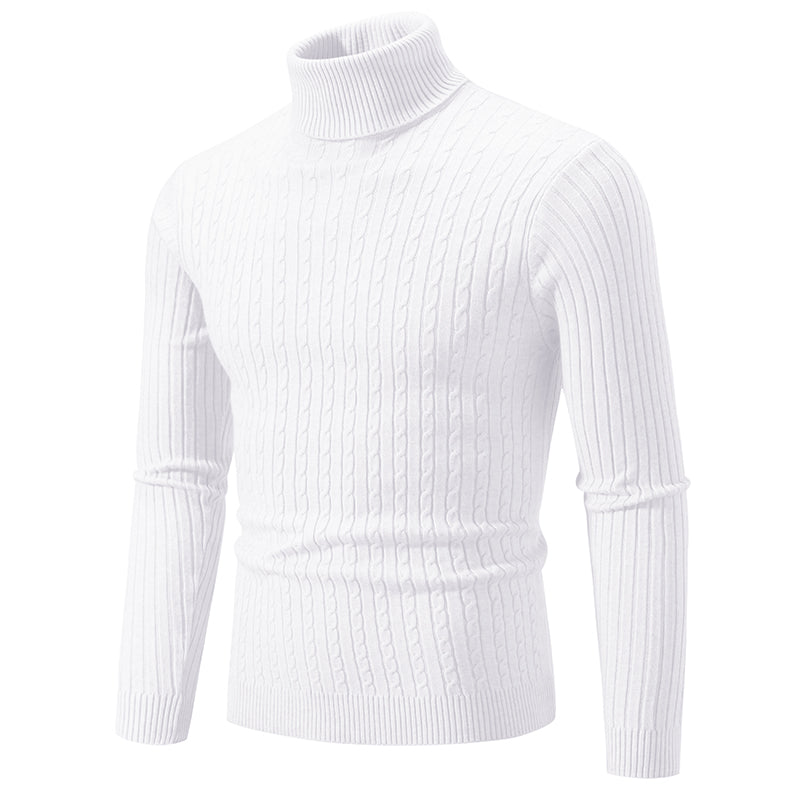 New Men&#39;s High Neck Sweater Solid Color Pullover Knitted Warm Casual Turtleneck Sweatwear Woolen Mens Winter Outdoor Tops