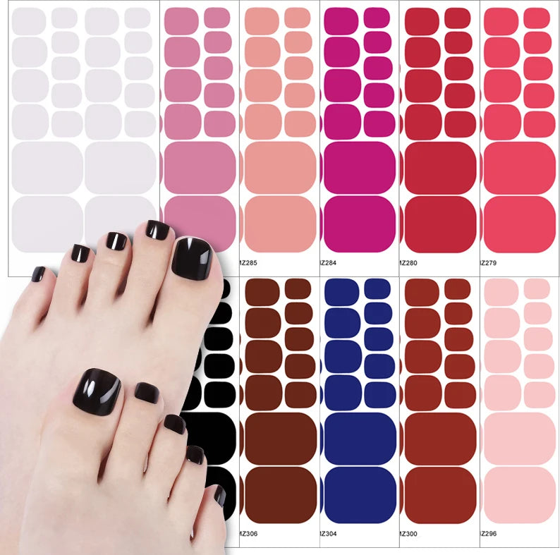 Solid Color Toenail Stickers - Waterproof &amp; Fashionable Manicure Decals