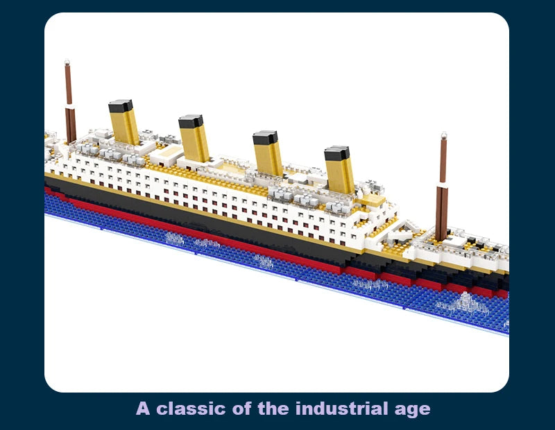 Titanic Building Block Model Kit: Small Particle Puzzle Cruise Ship for Kids