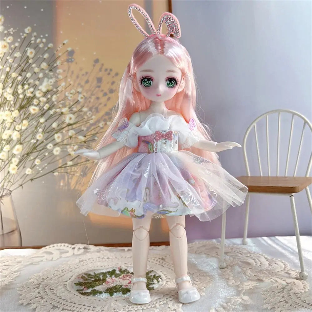 23cm BJD Doll with 3D Eyes and Movable Joints, DIY Dress-Up Doll with Clothes, Birthday Gift for Girls