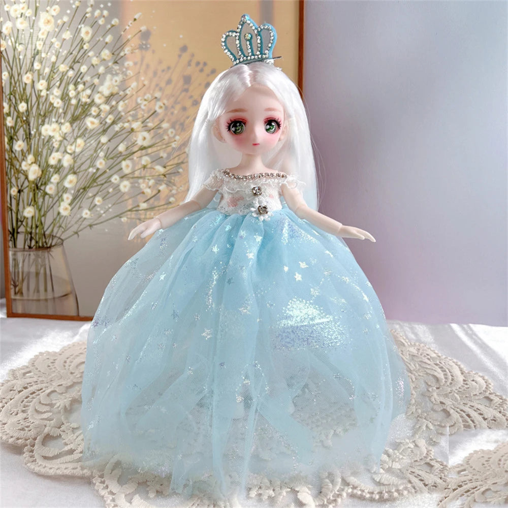 23cm BJD Doll with 3D Eyes and Movable Joints, DIY Dress-Up Doll with Clothes, Birthday Gift for Girls