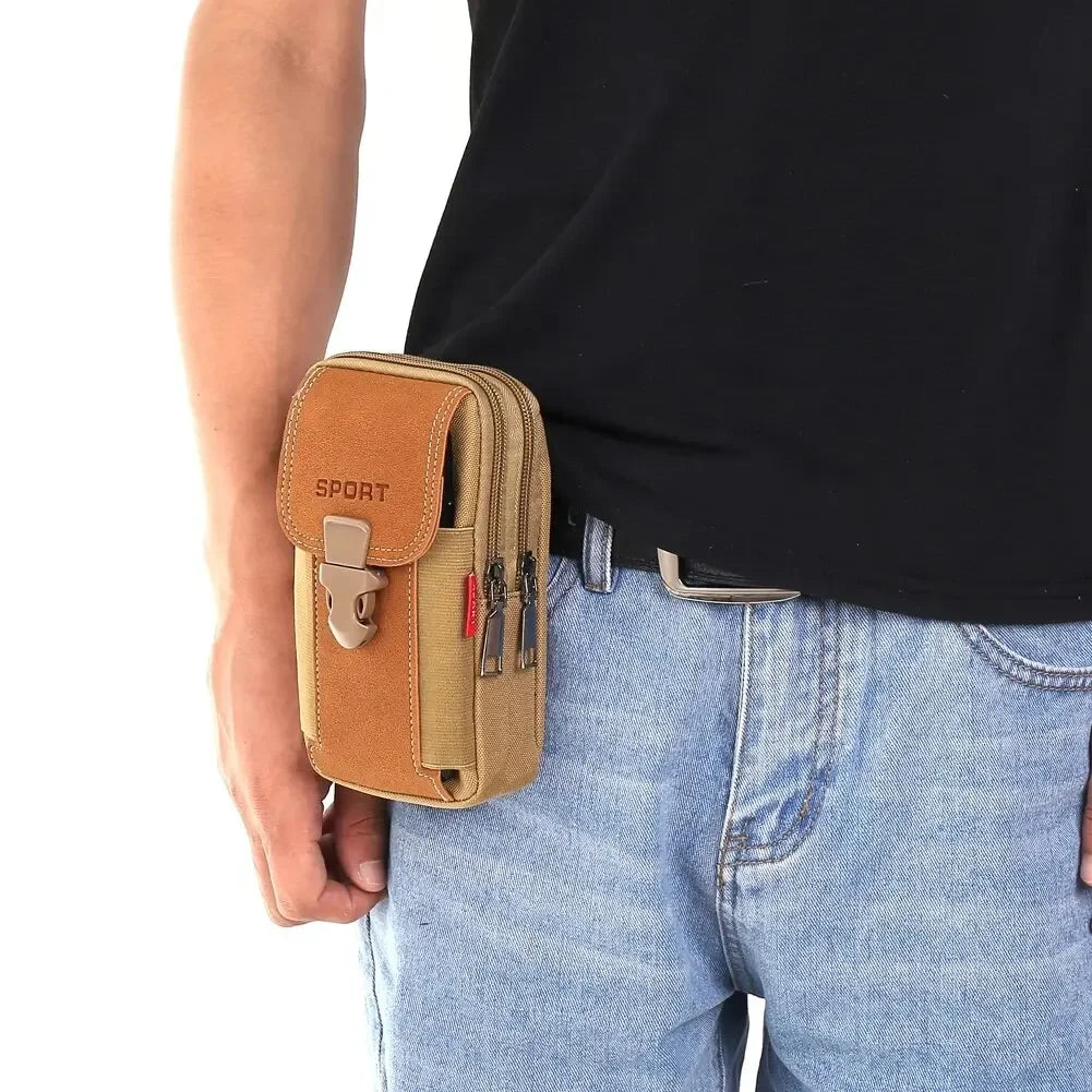 Unisex Tactical Belt Pouch - Mobile Phone Holster &amp; Card Holder Waist Bag