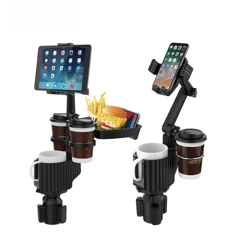 Rotatable Car Tray &amp; Storage Rack | Multi-Functional Cup &amp; Phone Holder