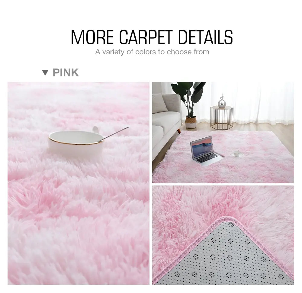 Gray Plush Carpet for Living Room: Soft Velvet Rug and Fluffy Anti-Slip Mat for Bedroom and Kids&#39; Room Home Decor