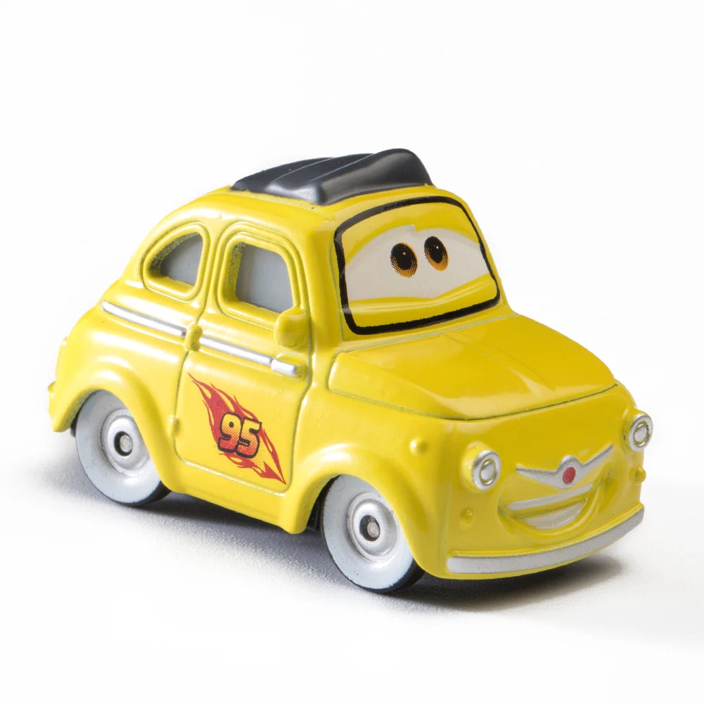 Disney Pixar Cars Lightning McQueen 1:55 Alloy Metal Model Car – Includes Mater and Sheriff