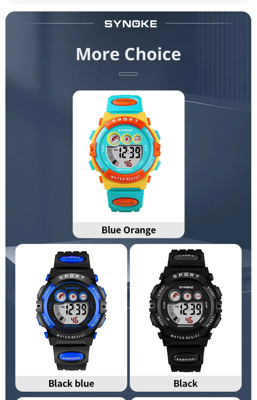 Kids Digital Sport Watch – Colorful Waterproof Electronic Watch for Boys &amp; Girls