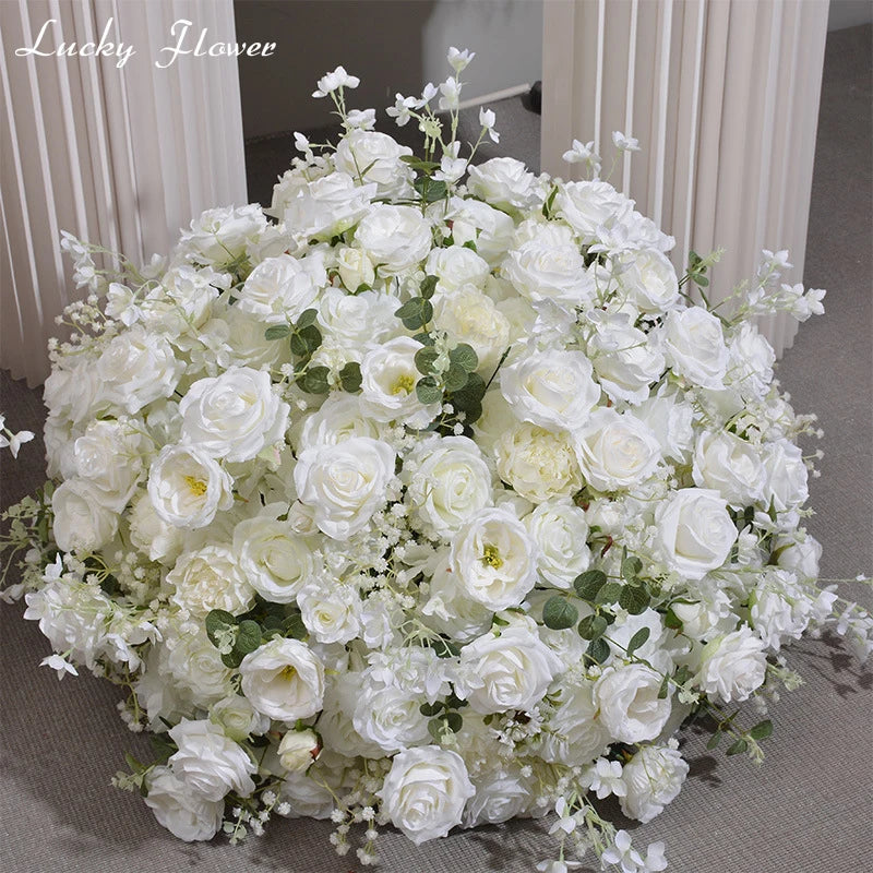 Customized White Silk Hydrangea Flower Ball: Wedding Table Centerpiece Decoration