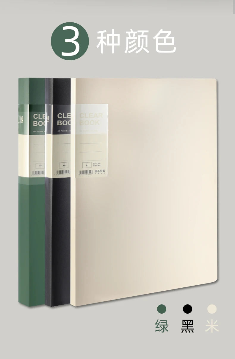 A4 Transparent Multi-Layer Folder with 20/30/40/60 Pages for Office &amp; School