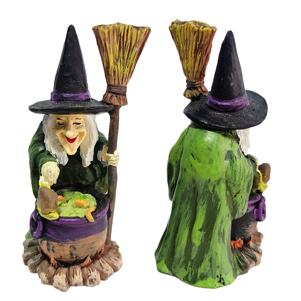 Halloween Horror Witch Figurine: Desktop DIY Decoration for Party and Garden