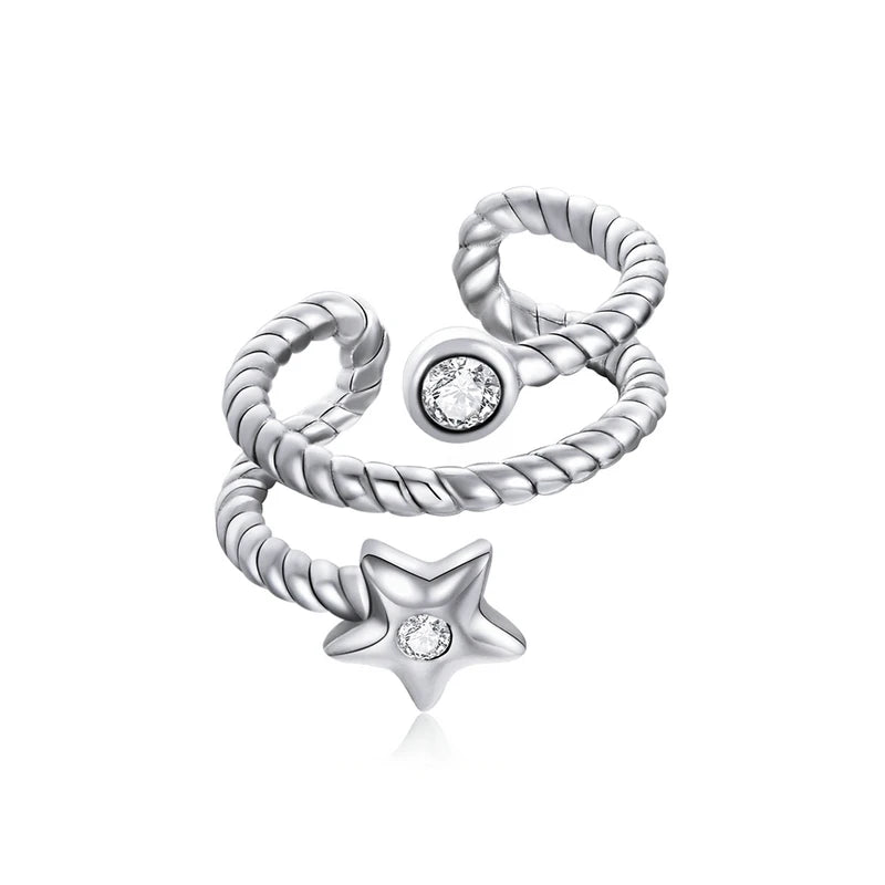Silver CZ Ear Cuff for Women and Girls, Platinum-Plated Non-Piercing Clip Earring, Elegant Wedding Party Jewelry