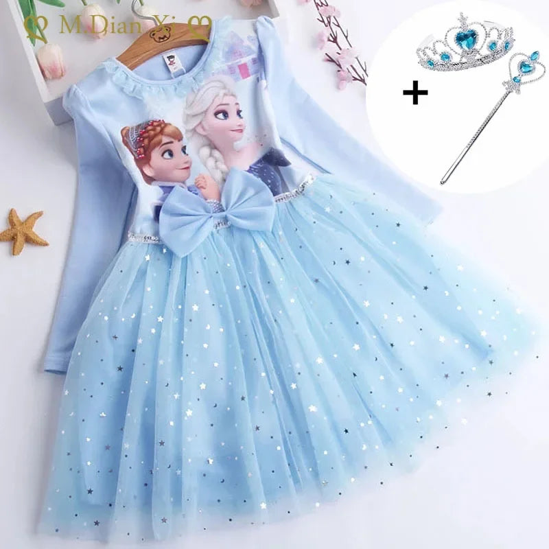 Fall Dresses for Girls – Frozen Elsa Long Sleeve Princess Costume, Perfect for Birthday Parties and Children&#39;s Events