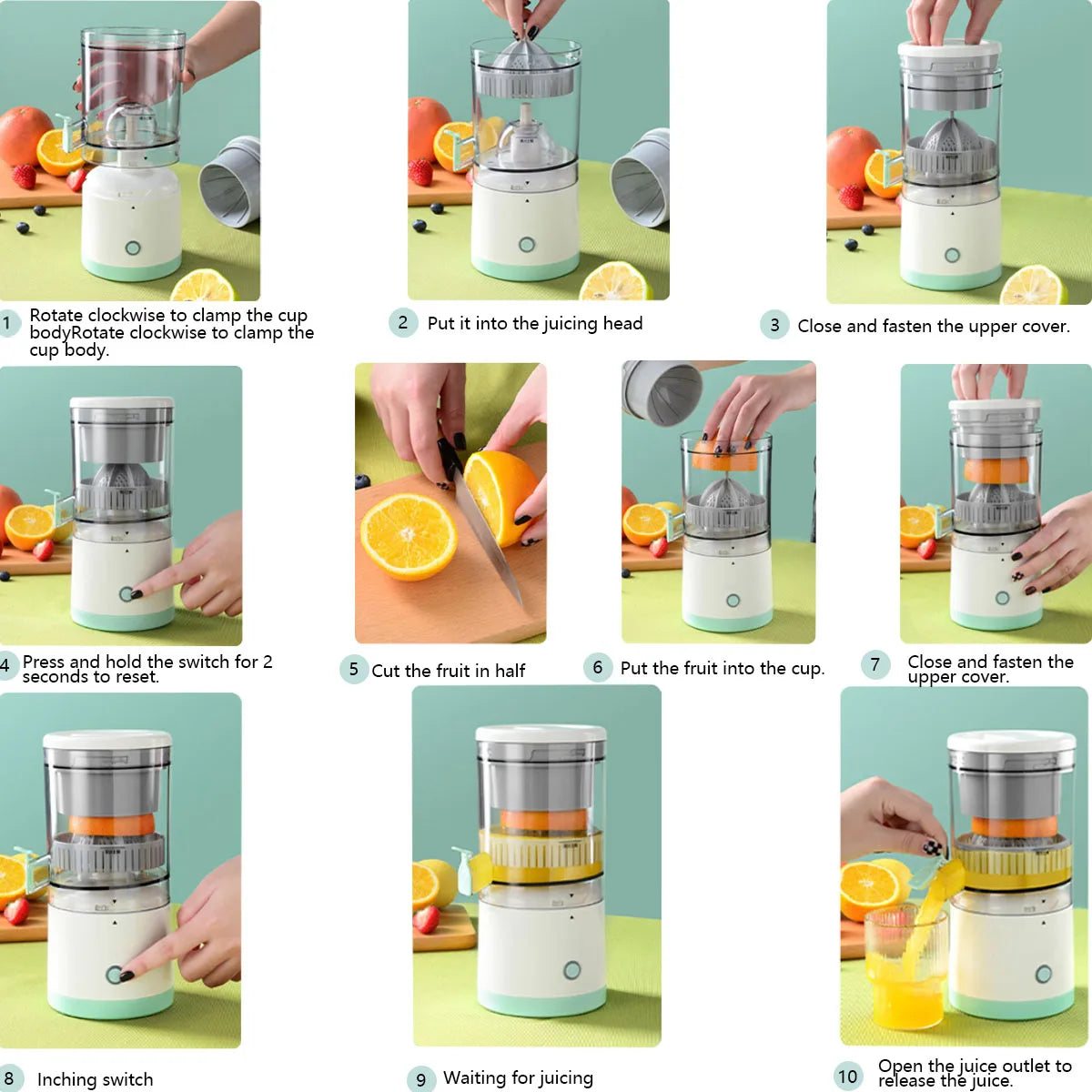 USB Rechargeable Citrus Juicer - Wireless &amp; Automatic