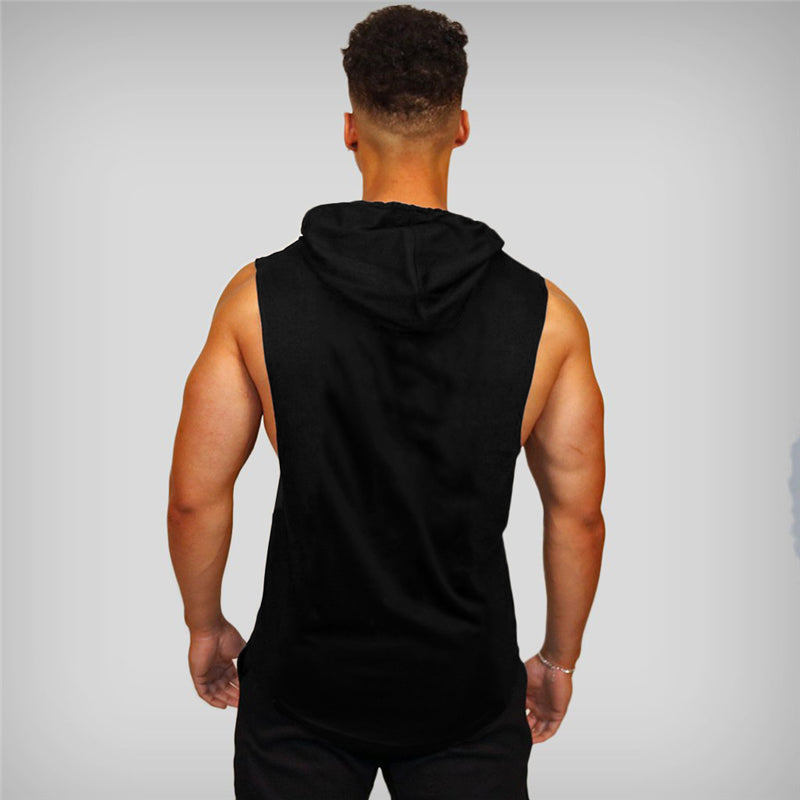 Fitness Guys Mens Hooded Tank Top Bodybuilding Stringer Hoodies Singlets Summer Gym Clothing Cotton Sports Sleeveless T Shirt