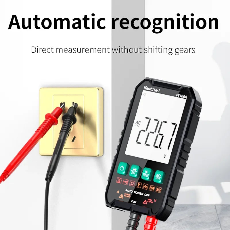 Mini Digital Multimeter – Smart Electrician Tester for DC/AC Voltage, Capacitance, Ohm, Hz, and NCV, Professional Multitester