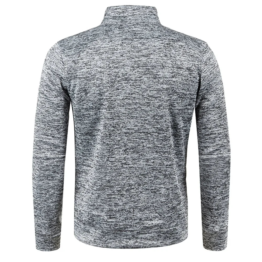 Men&#39;s Thicker Pullover Sweatshirt - Half Zipper Turtleneck Hoody