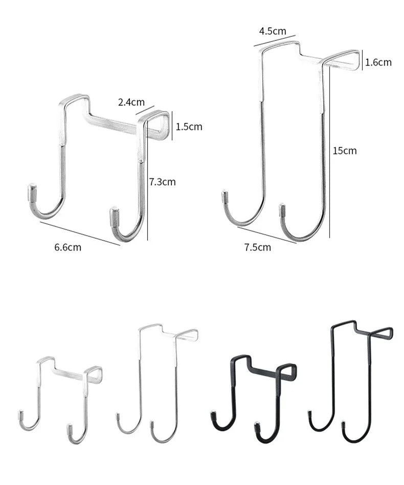 304 Stainless Steel Double S-Shape Hook: Free Punching, No Trace Kitchen and Bathroom Storage Hanger for Towels and Cabinets