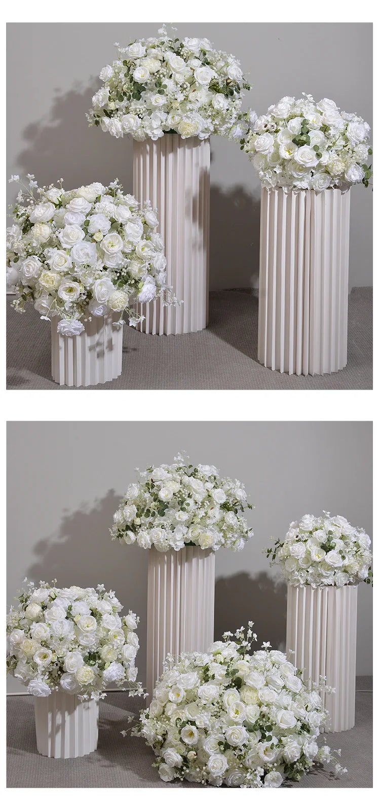 Customized White Silk Hydrangea Flower Ball: Wedding Table Centerpiece Decoration