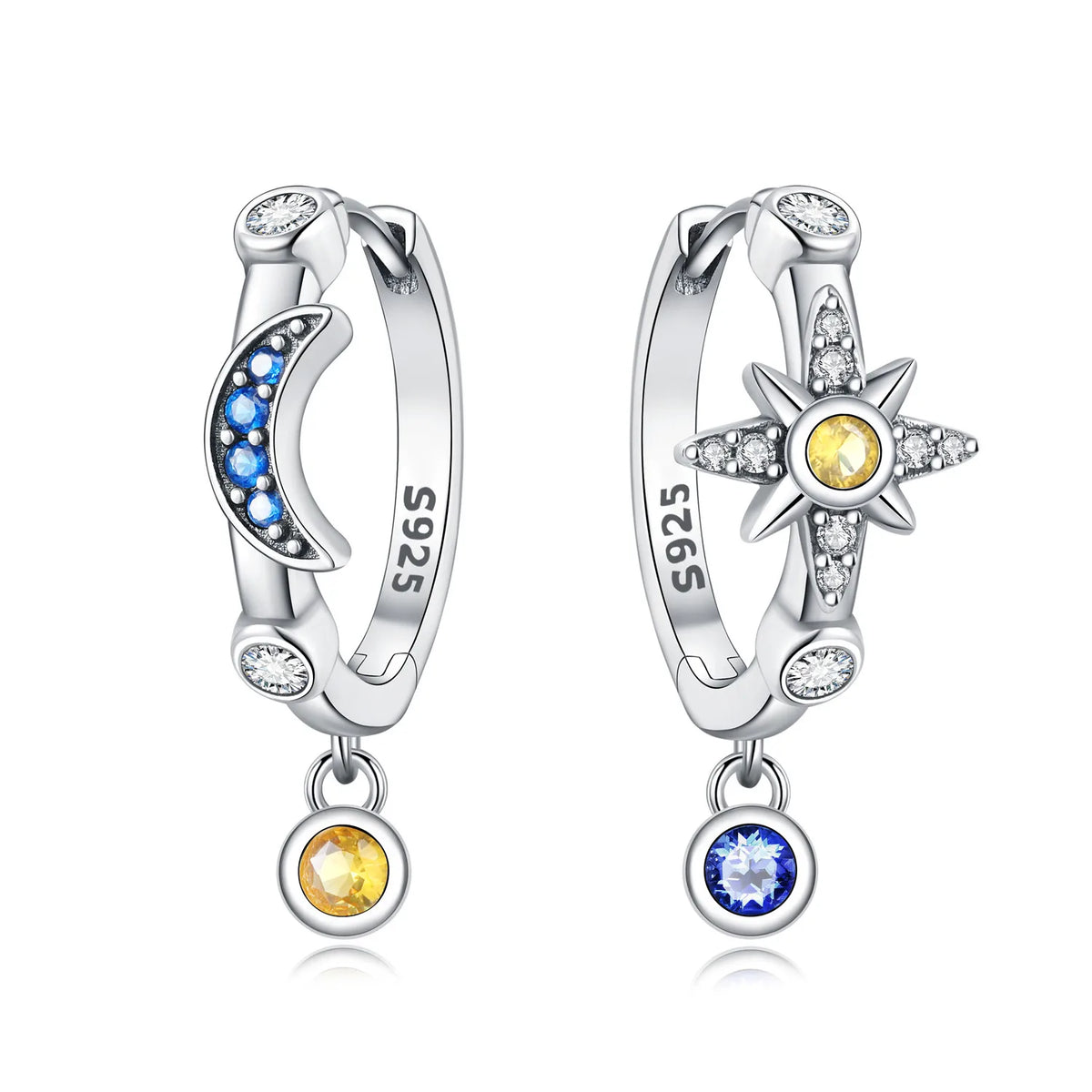 Original 925 Sterling Silver Pink Paw Print Earrings with Zircon, Heart Flower and Leaf Design, Elegant Women's Party Jewelry Gift