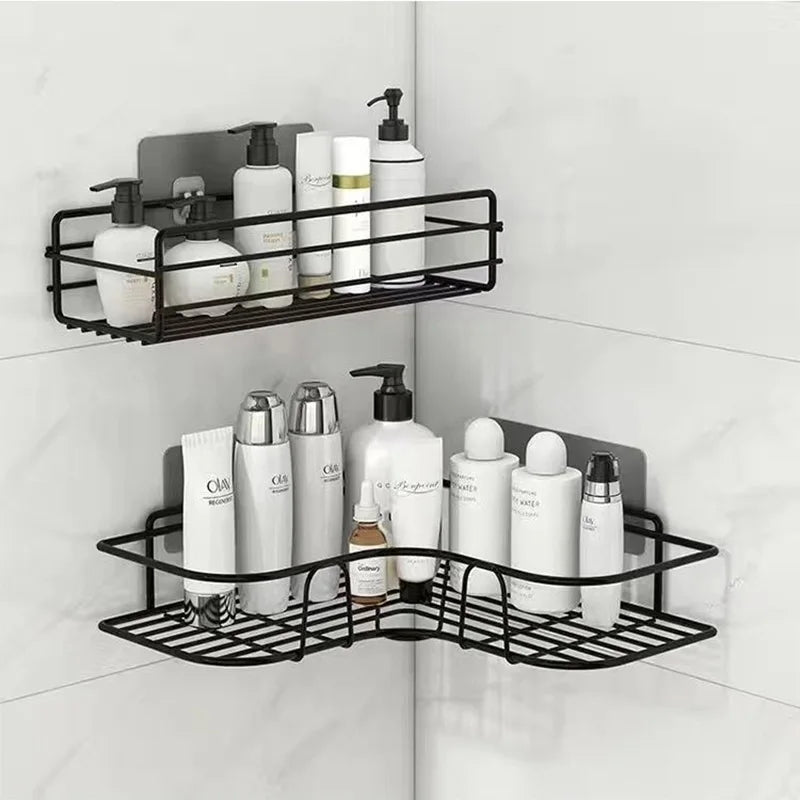 Wall-Mounted Corner Storage Shelf: Stylish Bathroom Organizer for Space-Saving Solutions