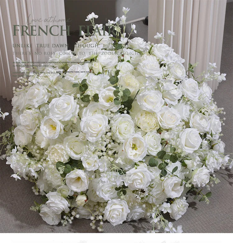 Customized White Silk Hydrangea Flower Ball: Wedding Table Centerpiece Decoration