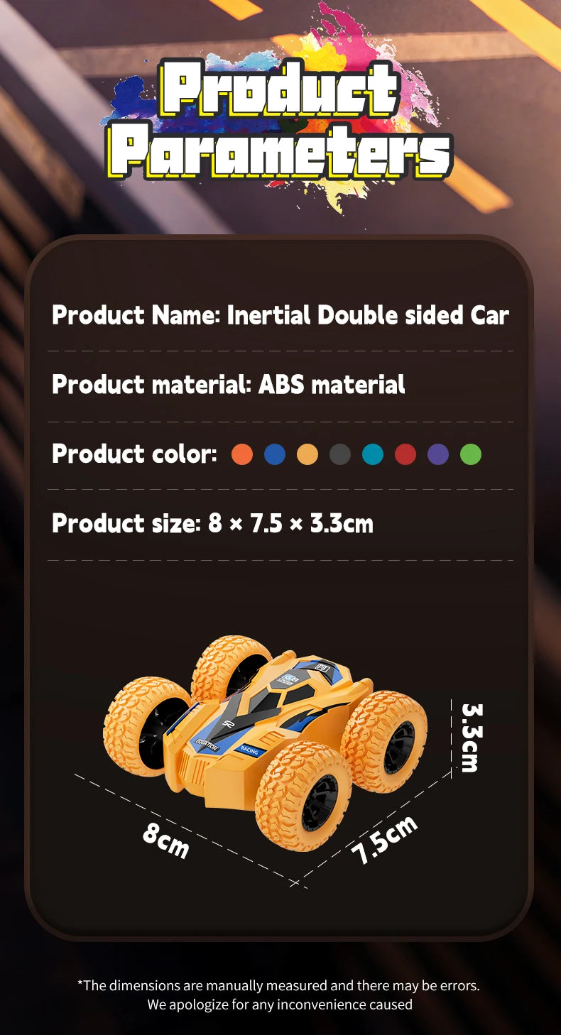 4-8 Pack 360° Stunt Cars for Kids, Friction-Powered Push-and-Go Toy Vehicles, Fun Gift for Toddlers