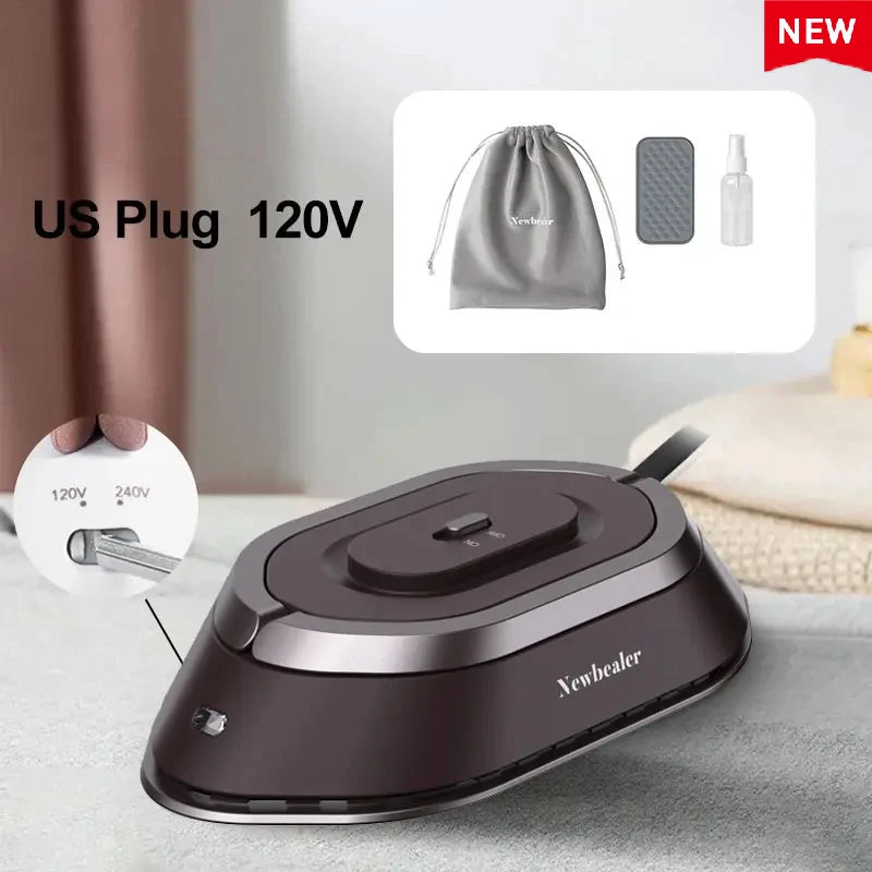 Handheld Mini Electric Iron - Dual Voltage 120V/220V, 30s Heat, Portable &amp; Lightweight for Travel