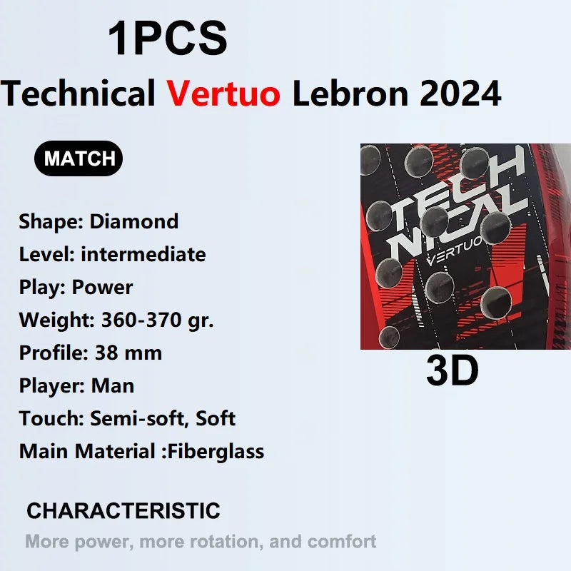 Professional-Grade Padel Tennis Racket | Lightweight Carbon Fiber Frame with Soft EVA Face