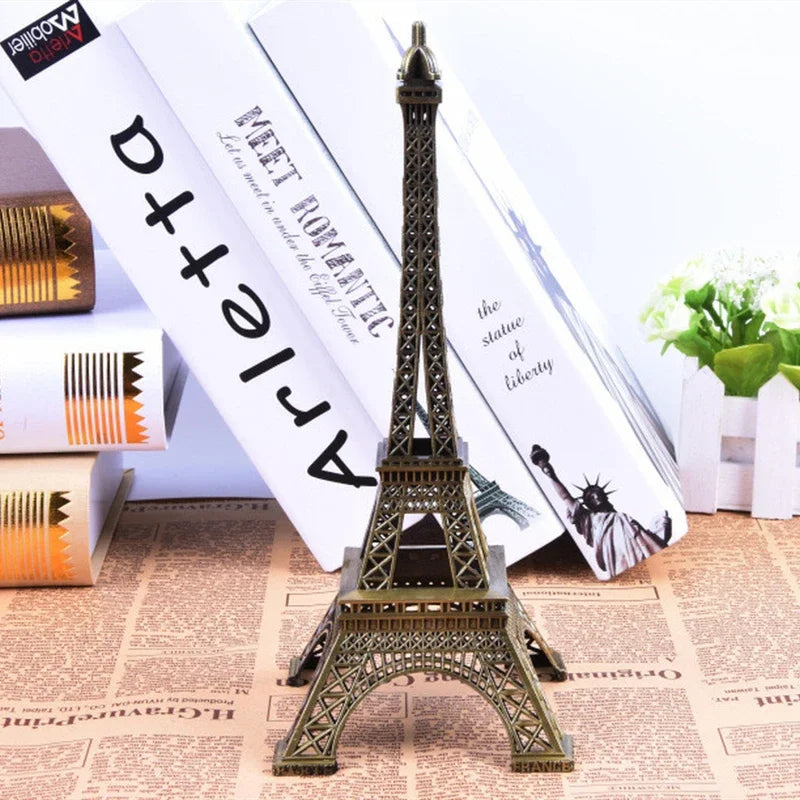 1Pcs Paris Eiffel Tower Ornament: Retro Bronze Iron Model for Home Decoration