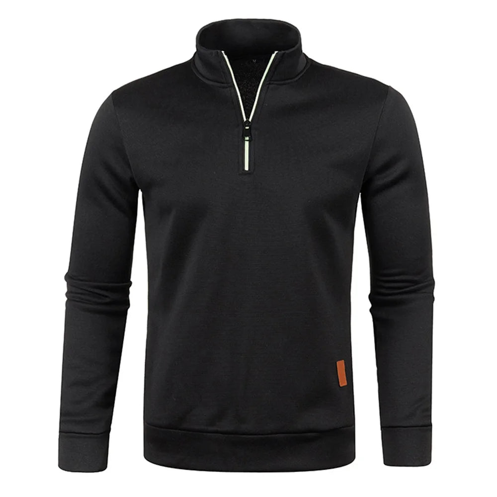 Men&#39;s Thicker Pullover Sweatshirt - Half Zipper Turtleneck Hoody