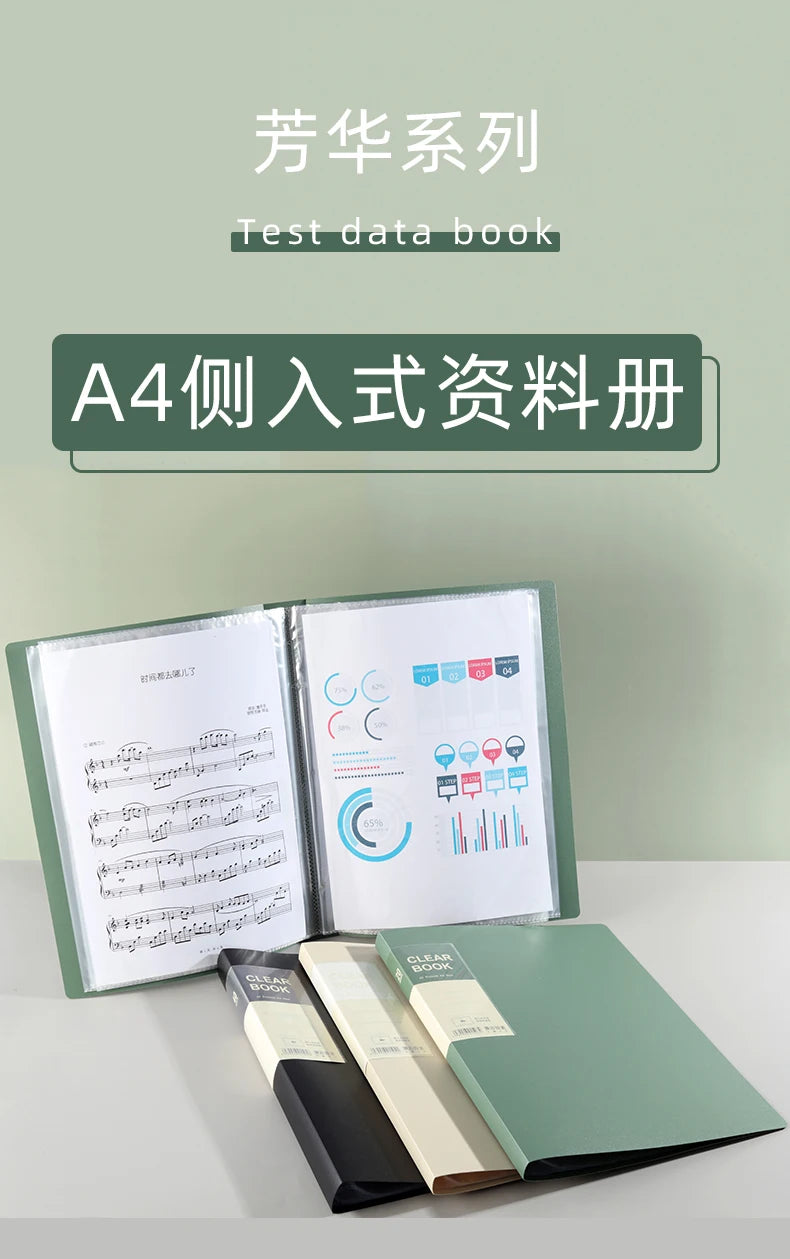 A4 Transparent Multi-Layer Folder with 20/30/40/60 Pages for Office &amp; School