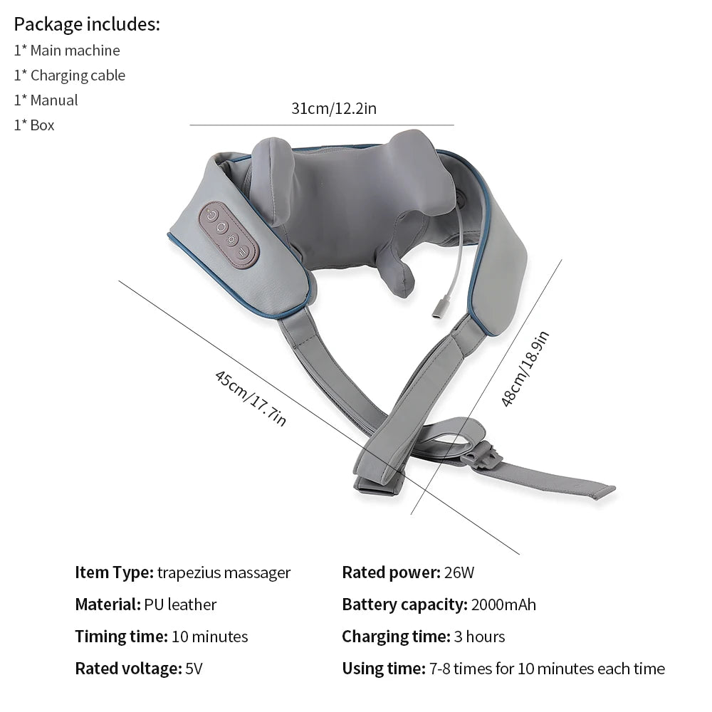 Wireless Neck And Back Massager - Relaxing Trapezius