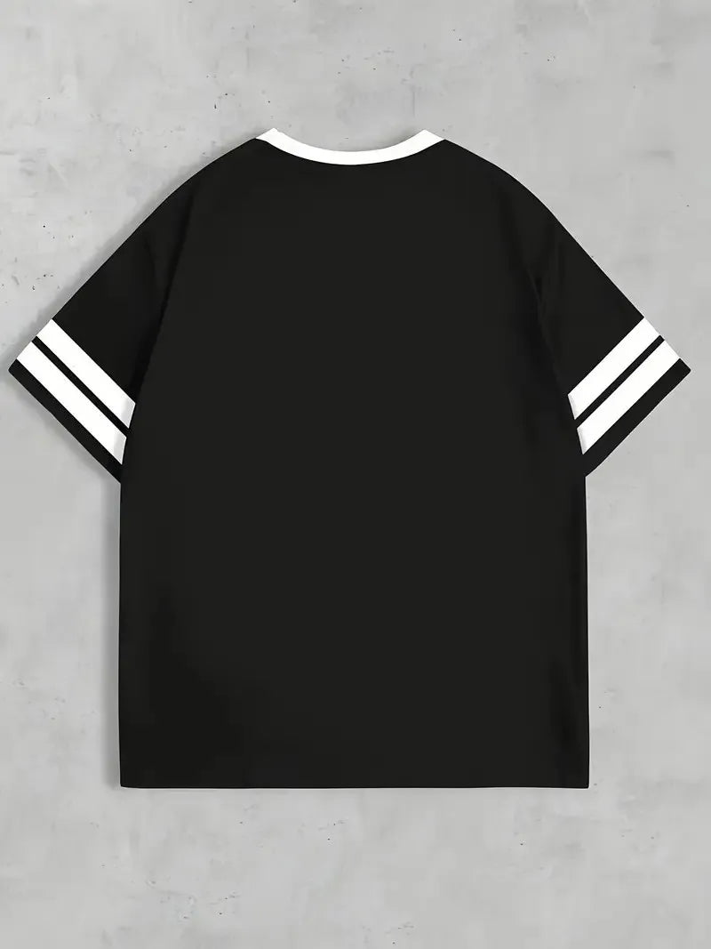 Men's Breathable Sports T-Shirt, Casual Digital Print Summer Tee, Lightweight Outdoor Streetwear