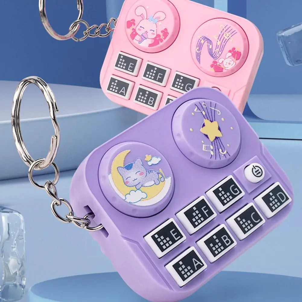 Mini DJ Music Disc Keychain Toy, Musical Sound Button Pendant, Fun Educational Gift for Kids