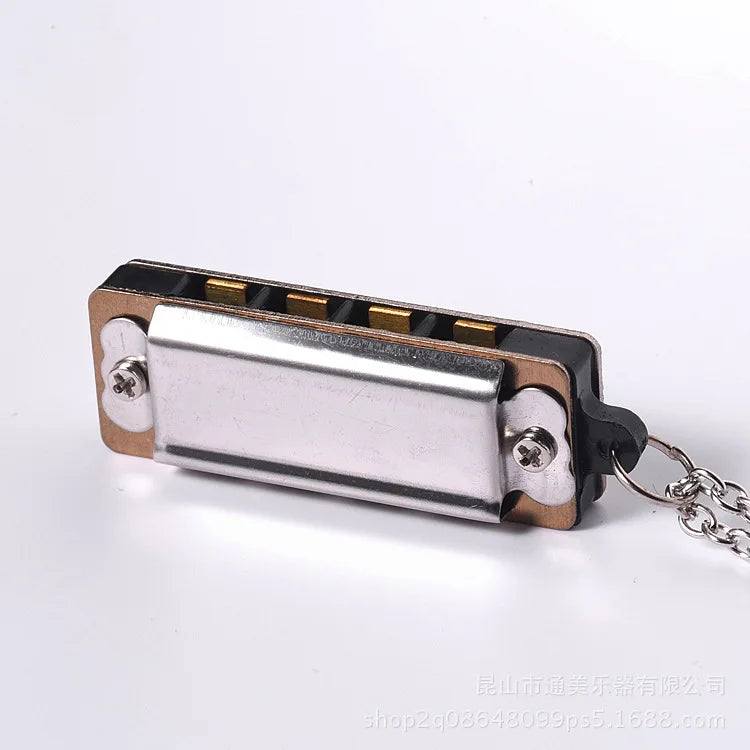 Mini Harmonica Necklace - 4 Hole, 8 Tone Portable Music Instrument for Kids