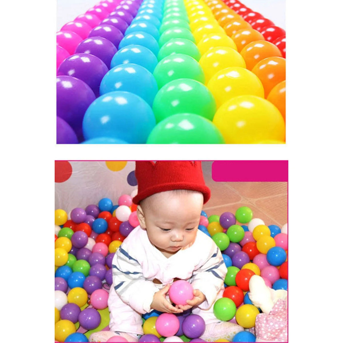 50/100PCS Colorful Soft Ocean Balls: Eco-Friendly Stress Relief Toy for Kids&#39; Outdoor Fun