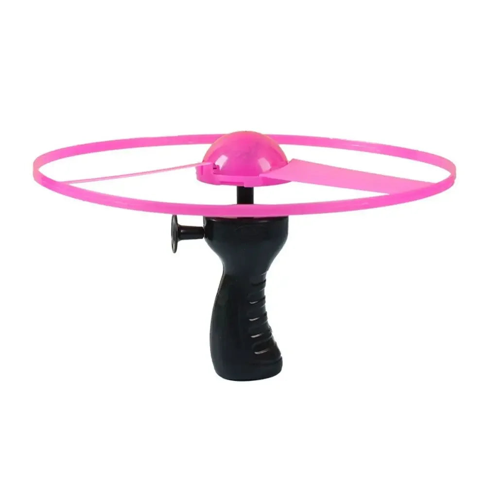 Kids Luminous Flying Disc Propeller Toys LED Lighting Pull String Flying UFO Toy Spinning Top Outdoor Game Sports Toy Gift