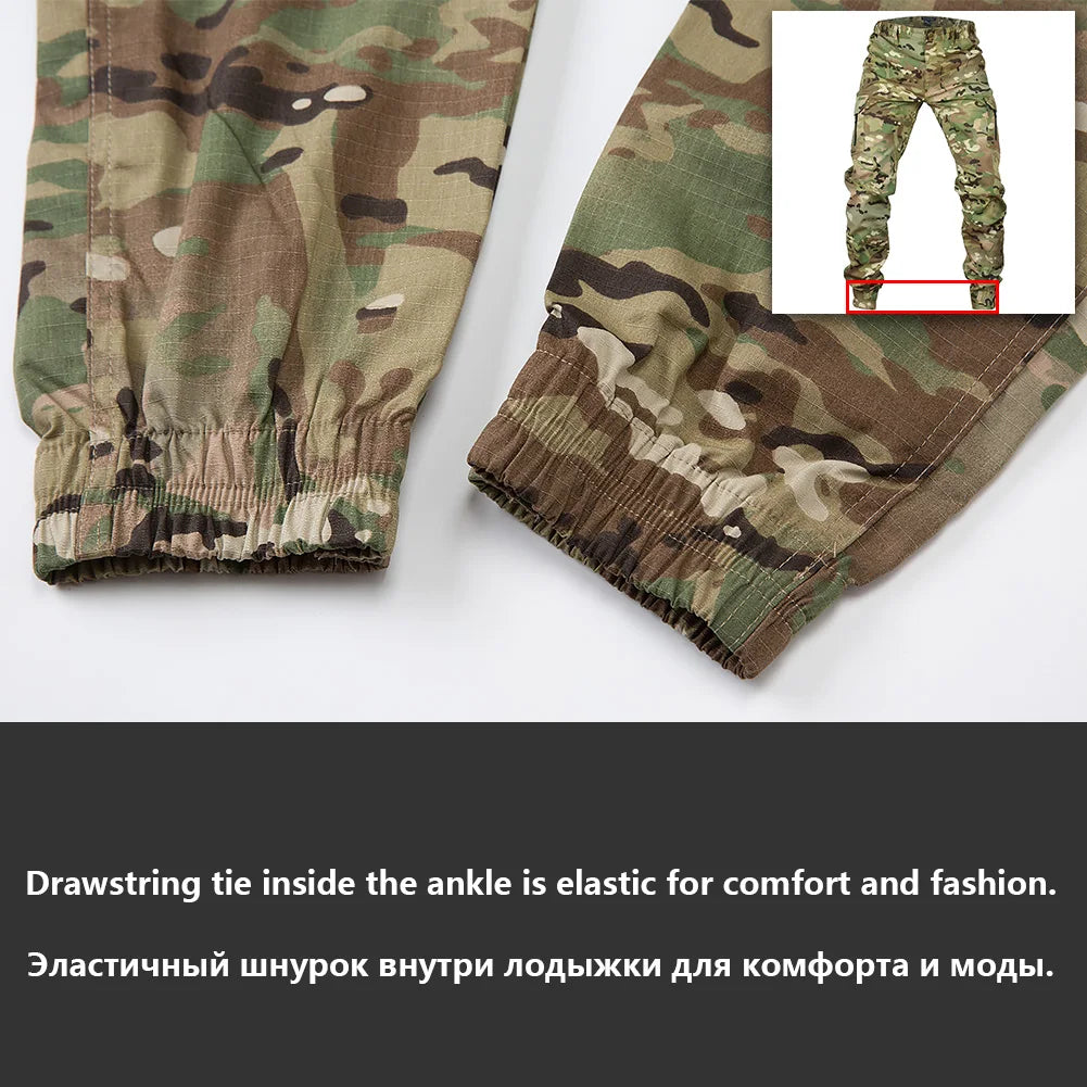 Mege Tactical Camouflage Cargo Joggers - Ripstop Outdoor Hiking Pants