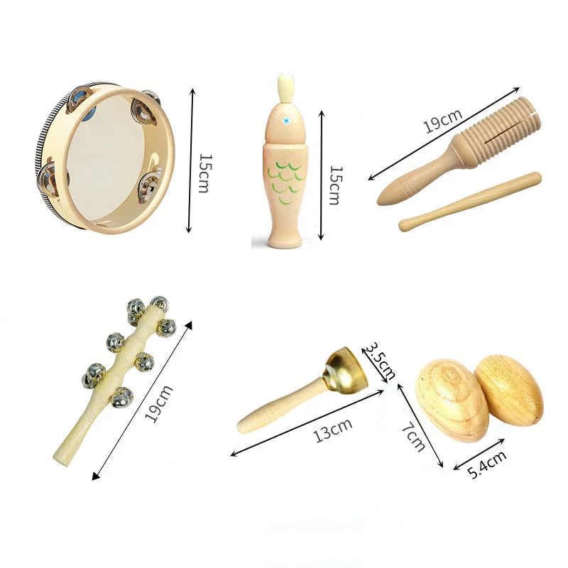 Wooden Musical Instrument Toys for Kids - Eco-Friendly Percussion Set