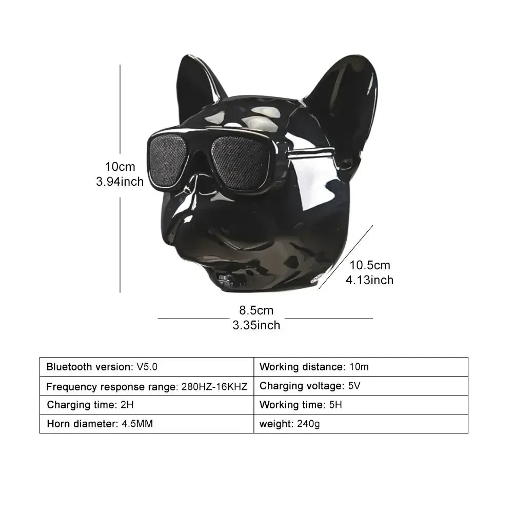 Creative French Bulldog Design Wireless Bluetooth Speaker for Enhanced Bass Sound