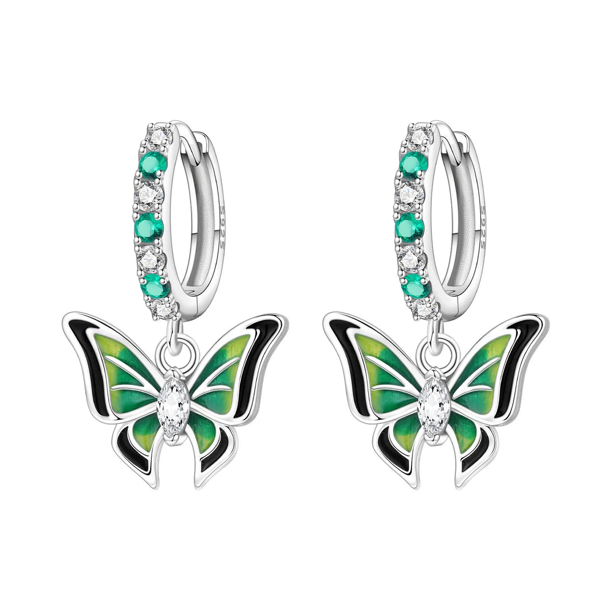 Original 925 Sterling Silver Pink Paw Print Earrings with Zircon, Heart Flower and Leaf Design, Elegant Women's Party Jewelry Gift