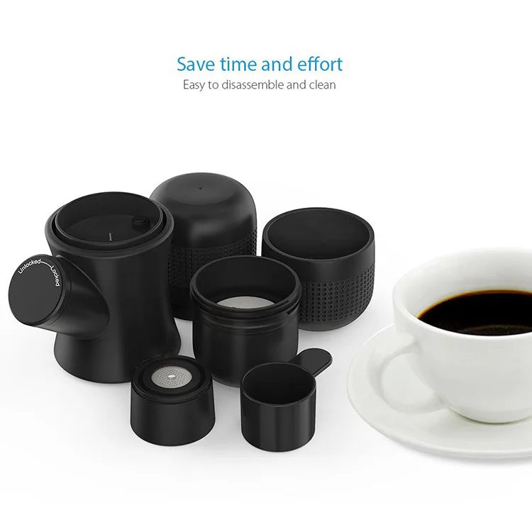 Portable Mini Hand Pressure Coffee Machine: Handheld Espresso Maker for Home and Travel