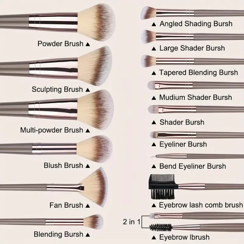 Makeup Brush Set - Foundation, Eyeshadow &amp; Blush Blending Tools