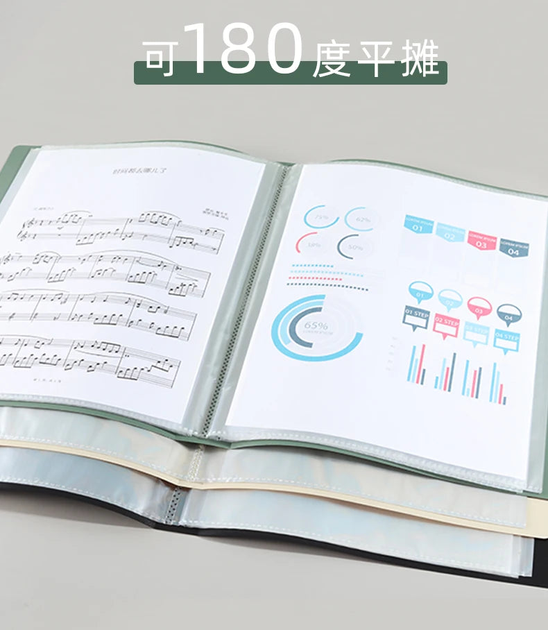 A4 Transparent Multi-Layer Folder with 20/30/40/60 Pages for Office &amp; School